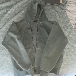 brandy melville cropped crystal zip up hoodie